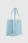 Borsa mare in tessuto a righe | Verde Fashion