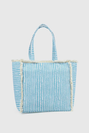 Borsa mare in tessuto a righe | Verde Fashion