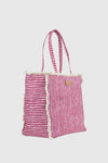 Borsa mare in tessuto a righe | Verde Fashion