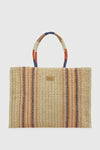 Borsa mare in paglia a righe | Verde Fashion