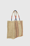Borsa mare in paglia a righe | Verde Fashion