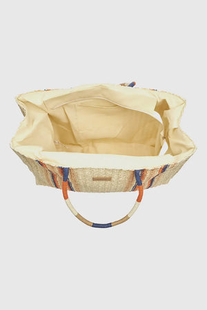 Borsa mare in paglia a righe | Verde Fashion