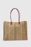 Borsa mare in paglia a righe | Verde Fashion