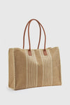 Borsa mare in paglia a righe | Verde Fashion