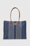 Borsa mare in paglia a righe | Verde Fashion