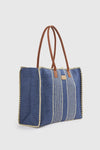 Borsa mare in paglia a righe | Verde Fashion
