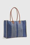 Borsa mare in paglia a righe | Verde Fashion