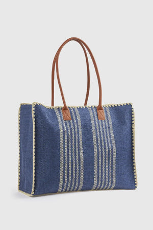 Borsa mare in paglia a righe | Verde Fashion
