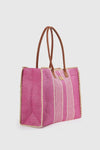 Borsa mare in paglia a righe | Verde Fashion
