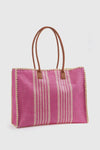 Borsa mare in paglia a righe | Verde Fashion