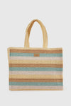 Borsa mare in paglia a righe | Verde Fashion