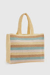Borsa mare in paglia a righe | Verde Fashion