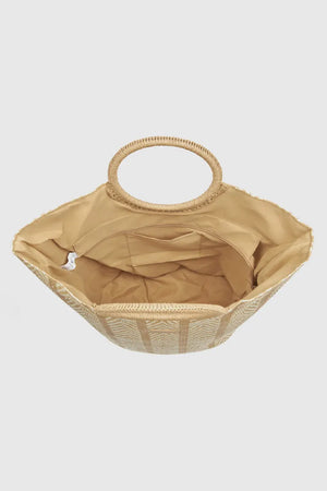 Borsa mare in paglia motivo spinato | Verde Fashion