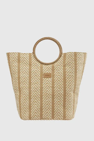 Borsa mare in paglia motivo spinato | Verde Fashion