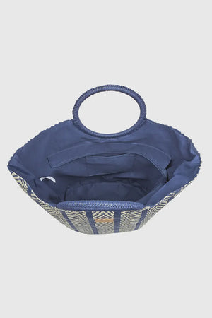 Borsa mare in paglia motivo spinato | Verde Fashion