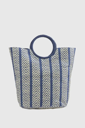 Borsa mare in paglia motivo spinato | Verde Fashion