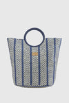 Borsa mare in paglia motivo spinato | Verde Fashion