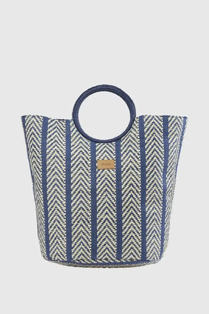 Borsa mare in paglia motivo spinato | Verde Fashion