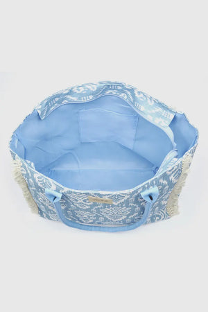 Borsa mare in tessuto stampa damascata | Verde Fashion