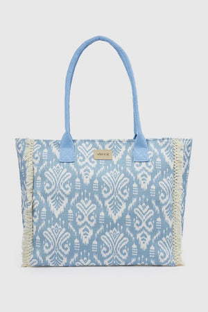 Borsa mare in tessuto stampa damascata | Verde Fashion
