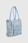 Borsa mare in tessuto stampa damascata | Verde Fashion