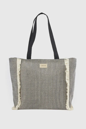 Borsa mare in tessuto a righe | Verde Fashion