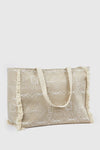 Borsa mare in tessuto stampa etnica | Verde Fashion