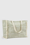 Borsa mare in tessuto stampa etnica | Verde Fashion