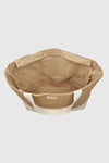 Borsa mare in rafia e tessuto | Verde Fashion
