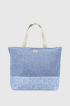 Borsa mare in rafia e tessuto | Verde Fashion