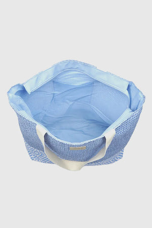 Borsa mare in rafia e tessuto | Verde Fashion