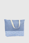 Borsa mare in rafia e tessuto | Verde Fashion