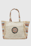 Borsa mare in cotone dettaglio centrale | Verde Fashion