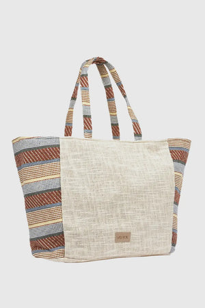 Borsa mare in cotone dettaglio centrale | Verde Fashion