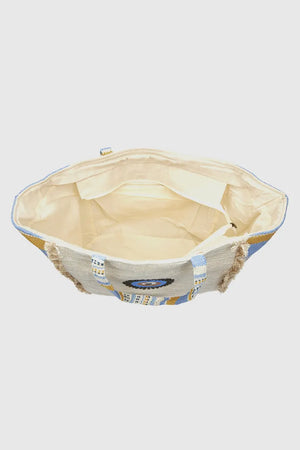 Borsa mare in cotone dettaglio centrale | Verde Fashion
