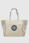Borsa mare in cotone dettaglio centrale | Verde Fashion