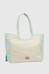 Borsa mare in cotone dettaglio centrale | Verde Fashion