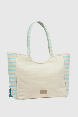 Borsa mare in cotone dettaglio centrale | Verde Fashion