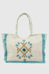 Borsa mare in cotone dettaglio centrale | Verde Fashion