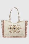 Borsa mare in cotone dettaglio centrale | Verde Fashion