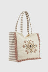Borsa mare in cotone dettaglio centrale | Verde Fashion