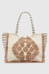 Borsa mare in cotone dettaglio centrale | Verde Fashion