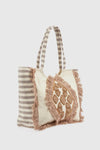 Borsa mare in cotone dettaglio centrale | Verde Fashion