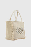 Borsa mare in cotone dettaglio centrale | Verde Fashion