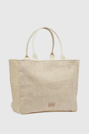 Borsa mare in cotone dettaglio centrale | Verde Fashion