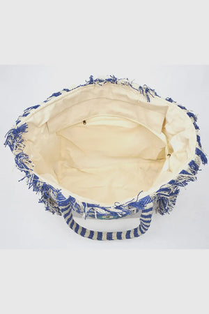 Borsa mare in cotone dettaglio centrale | Verde Fashion