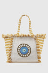 Borsa mare in cotone dettaglio centrale | Verde Fashion