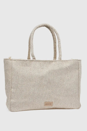 Borsa mare in cotone dettaglio conchiglie | Verde Fashion