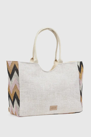 Borsa mare in cotone dettaglio centrale | Verde Fashion