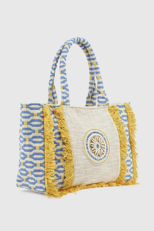 Borsa mare in cotone dettaglio conchiglie | Verde Fashion